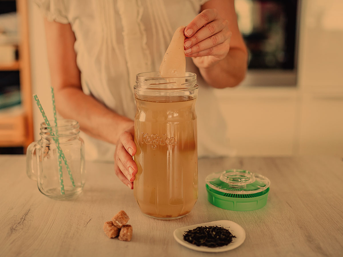 verdure kimchi Ginger Root 3 litri – con cappuccio e tappo – Include istruzioni per la produzione di Kombucha del tè e acqua kefir Crauti Vaso di vetro per la fermentazione di Kombucha Kefir 